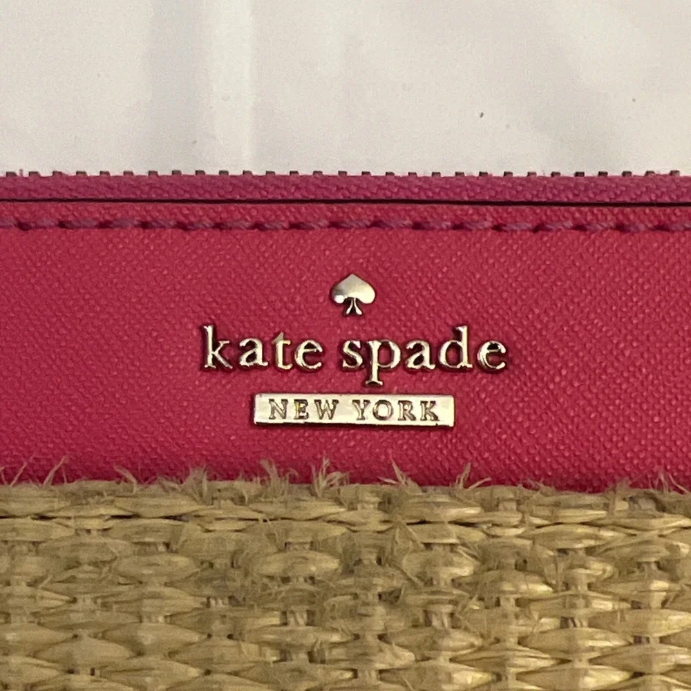 Kate Spade Cameron St Straw Pink Orange Blue Clarise Crossbody Fair 9.5